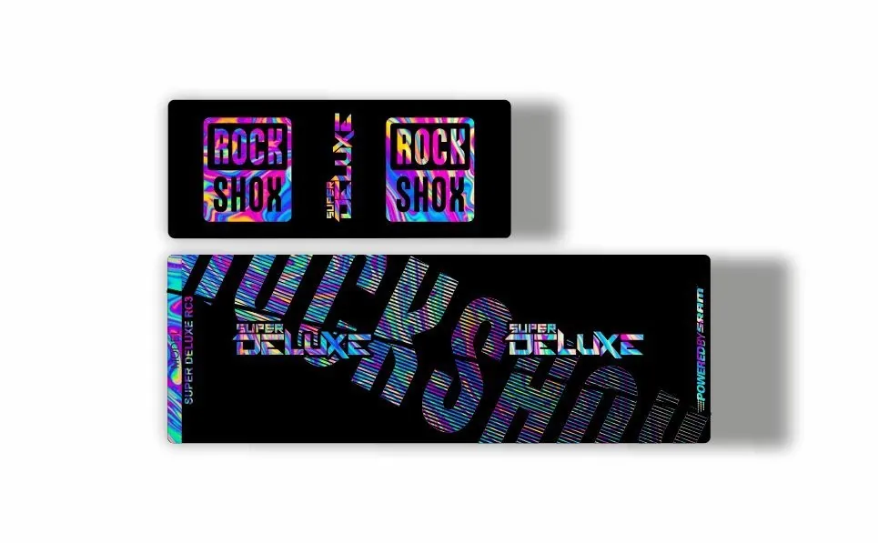Rock Shox Super Deluxe RC3 Rear Shock MTB Decal Sticker Adhesive Oil Slick 1 - 1