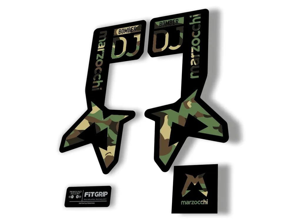 Marzocchi Bomber DJ 2025 Fork Suspension Sticker Decal KitAdhesive Camo - 1