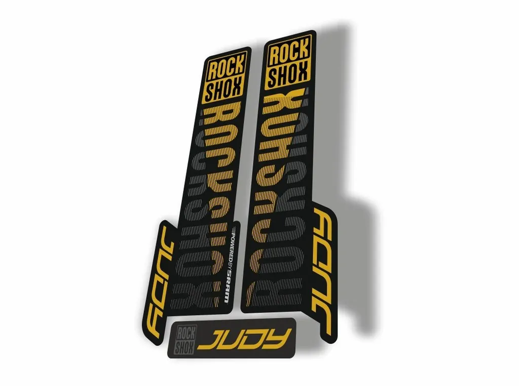 Rock Shox JUDY 2018 Fork Decal Mountain Bike Cycling Sticker Adhesive Gold Gray - 1