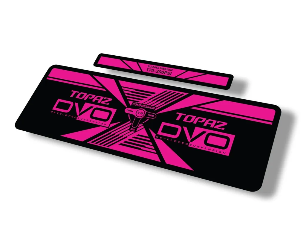 DVO 2020 Topaz AM Rear Shock Suspension Sticker Factory Decal Adhesive Pink - 1