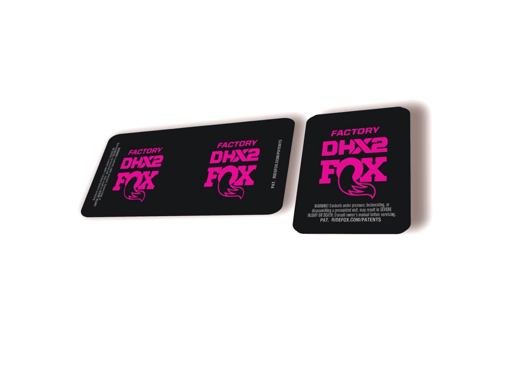 FOX DHX2 Factory 2026 Rear Shock Decal Sticker Kit Adhesive Pink - 1