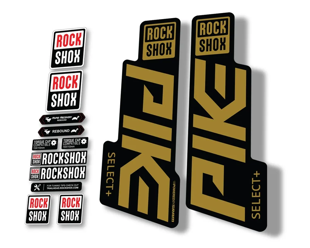 Rock Shox PIKE 2020 Select Plus + Mountain Bike Cycling Decal Sticker Gold - 1