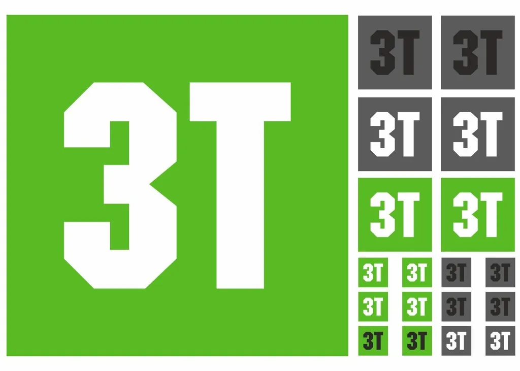 Bicycle Vinyl Frame Stickers – Compatible with 3T Bikes –Green 19 Pc - 1