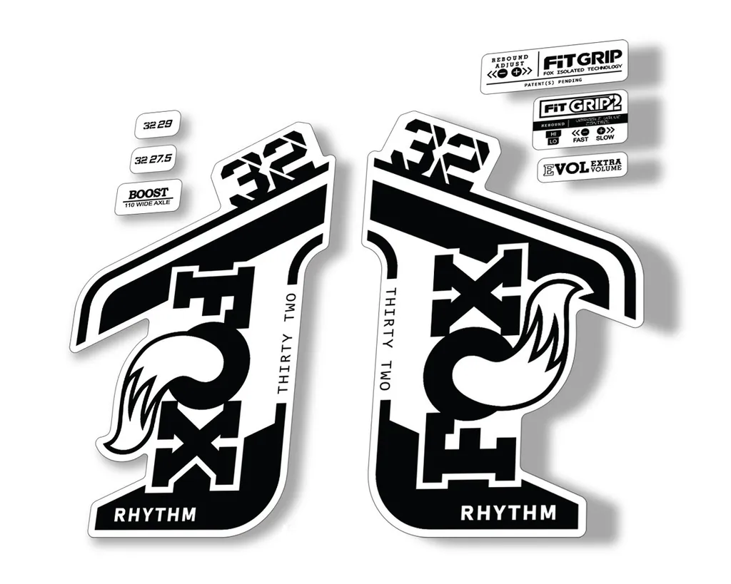 FOX 32 Rhythm 2021 Factory Fork Decals Suspension Sticker Black - 1