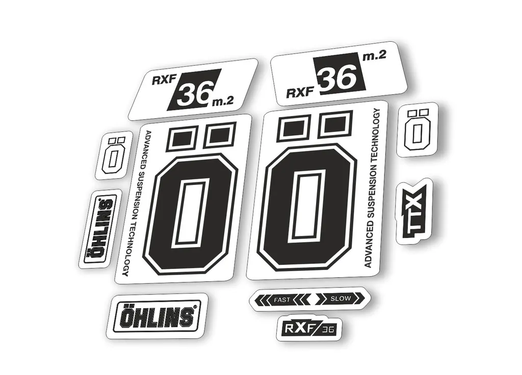 Ohlins RXF 36 M.2 2022 Fork Decal Mountain Bike Cycling Sticker Adhesive Black - 1