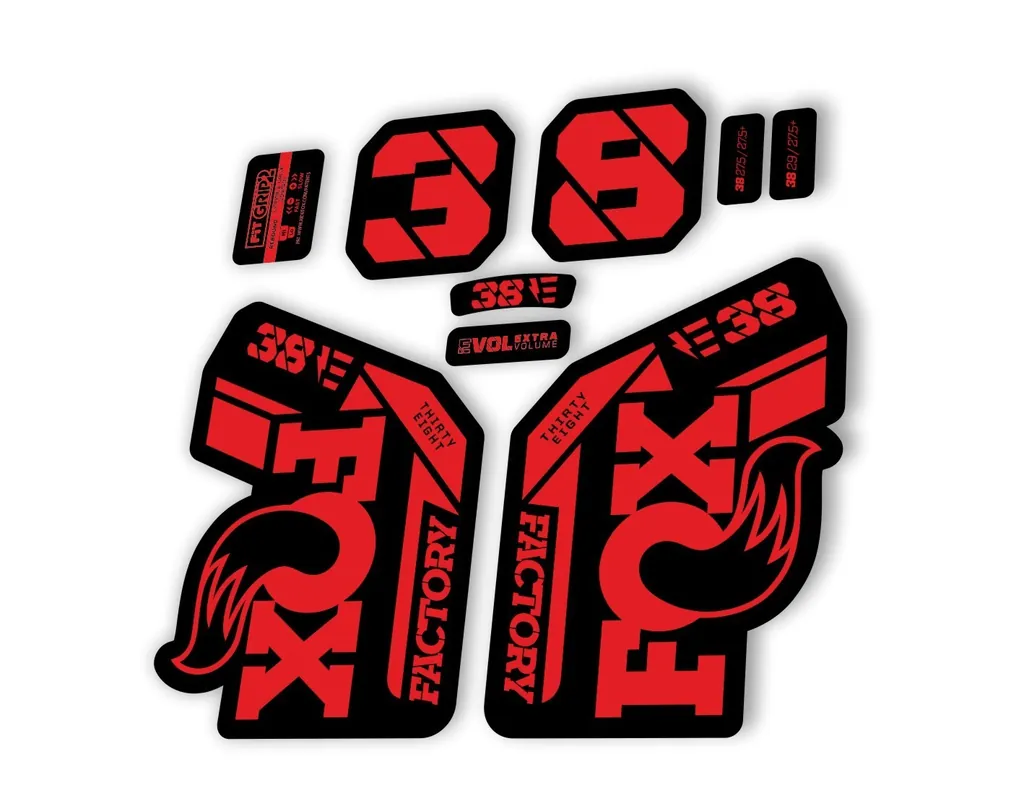 FOX 38 2021 E Bike Forks Suspension Factory Decal Sticker Adhesive Red - 1