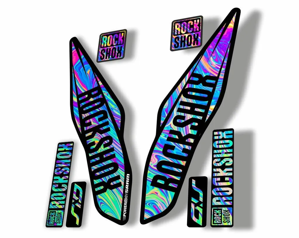 Rock Shox SID 2017 Mountain Bike Cycling Fork Decal Sticker Adhesive Oil Slick 1 - 1
