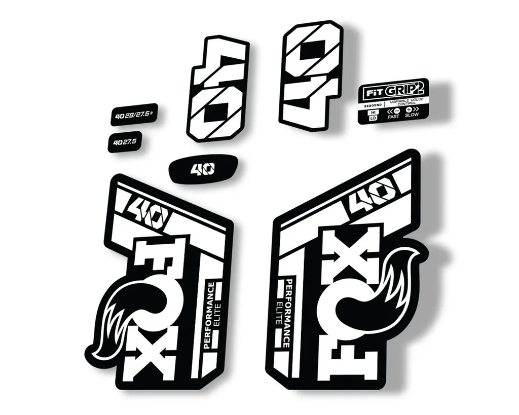 FOX 40 Performance Elite 2021 Fork Decals Suspension Sticker Adhesive White - 1