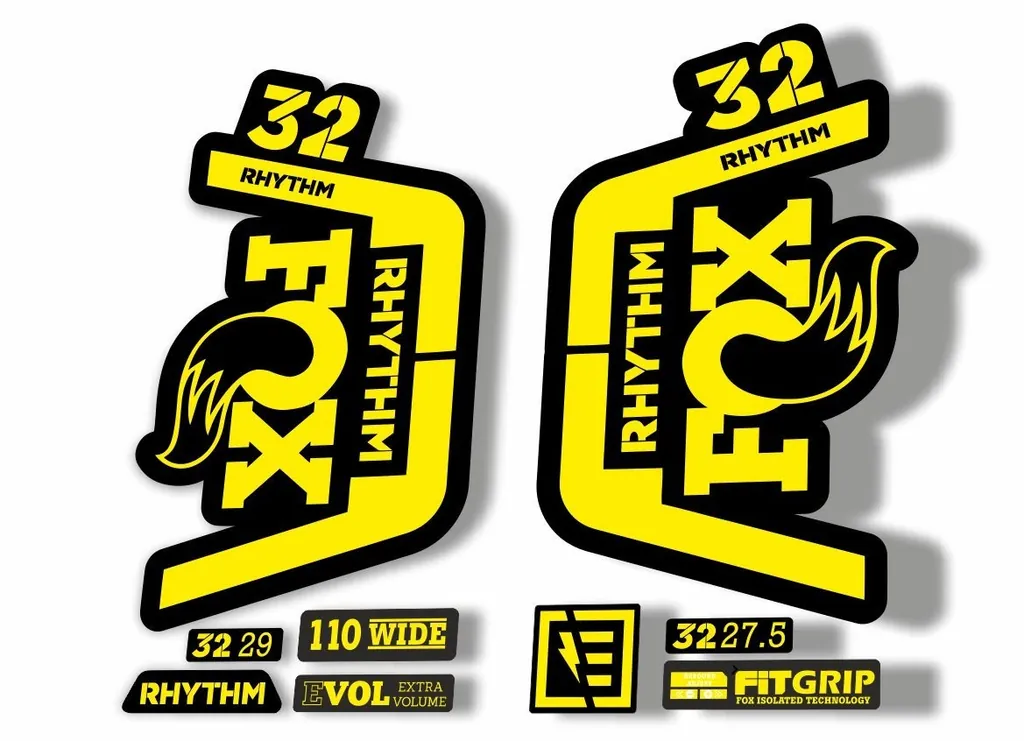 FOX 32 Rhythm 2019 Forks Suspension Factory Decal Sticker Adhesive Yellow - 1