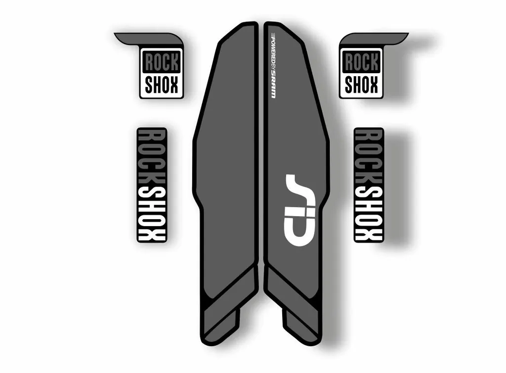 Rock Shox SID 2015 Mountain Bike Cycling Decal Kit Sticker Adhesive Kit Gray - 1
