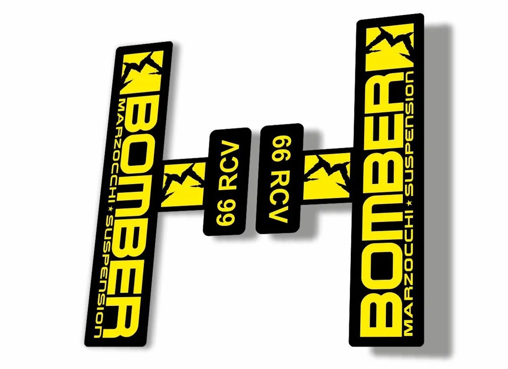 Marzocchi Bomber 66 RCV 2009 Fork Suspension Sticker Decal Kit Adhesive Yellow - 1