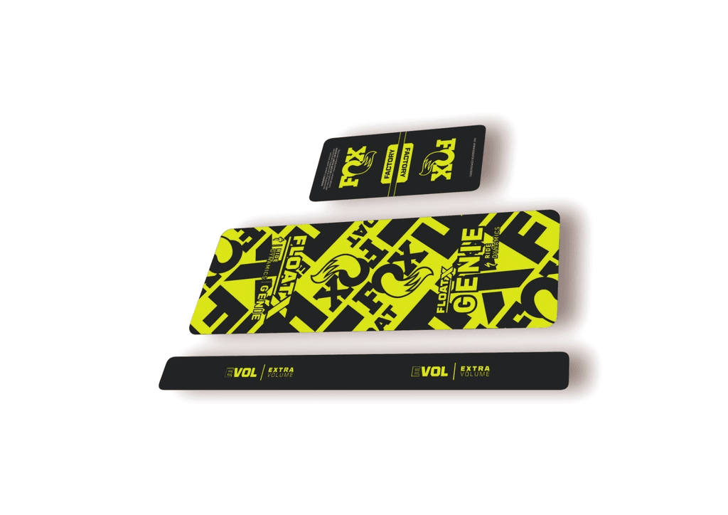 FOX Float X GENIE 2025 Rear Shock Decal Sticker Kit Adhesive Lime Green - 1