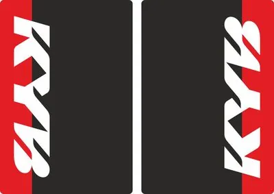 KYB Motocross Upper Fork Decal Stickers Graphic Set Adhesive Red - 1