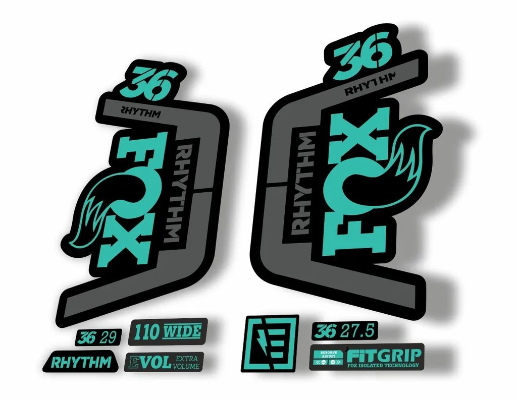 FOX 36 Rhythm 2019 Forks Suspension Factory Decal Sticker Adhesive Dolphin Gray - 1