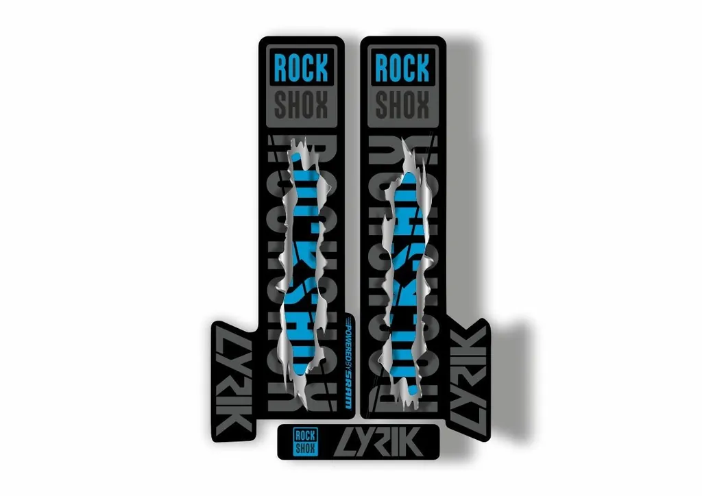 Rock Shox LYRIK 2018 Mountain Bike Cycling Decal Kit Sticker Adhesive Metal Torn - 1