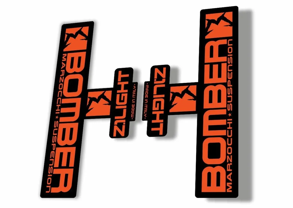 Marzocchi Bomber Z1 Light 2006 Fork Suspension Sticker Decal Kit Adhesiv Orange - 1