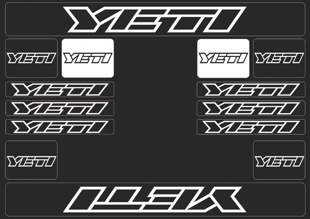 Bicycle Vinyl Stickers – Compatible with YETI Bikes – White - 1