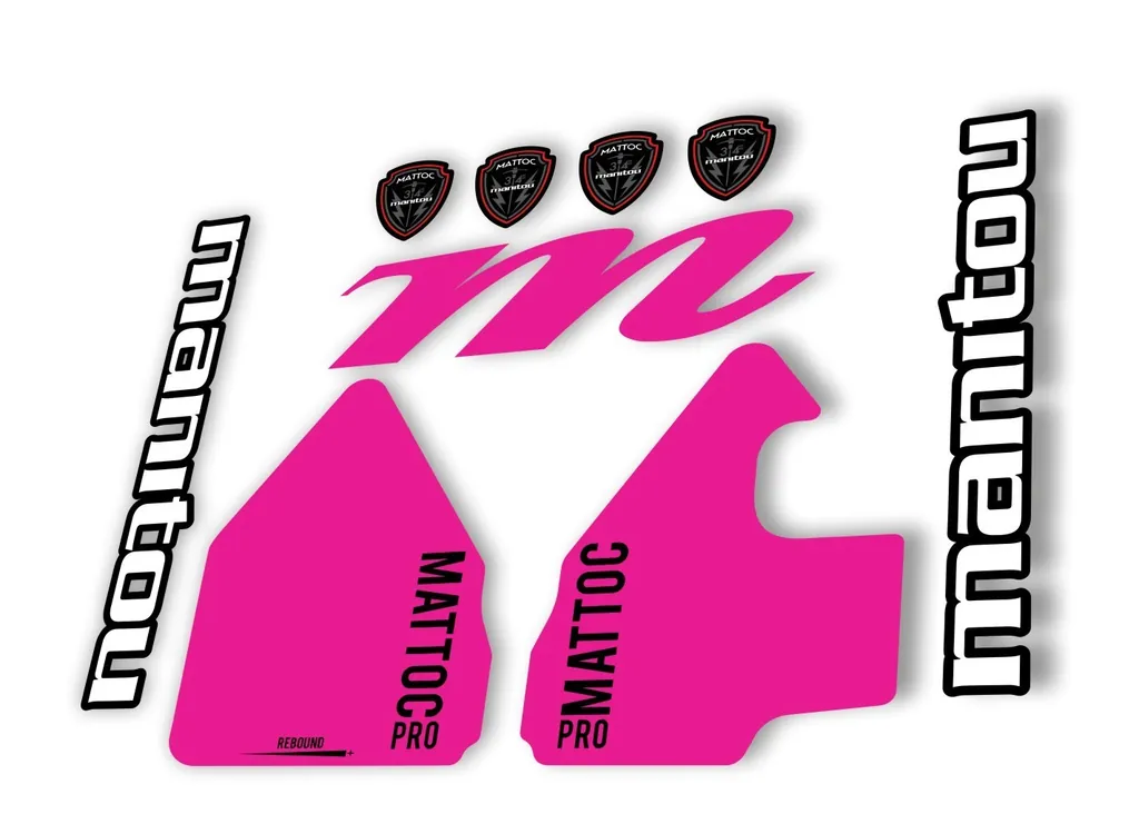 Manitou Mattoc Pro 2017 Fork Suspension Decal Kit Sticker Set Pink - 1