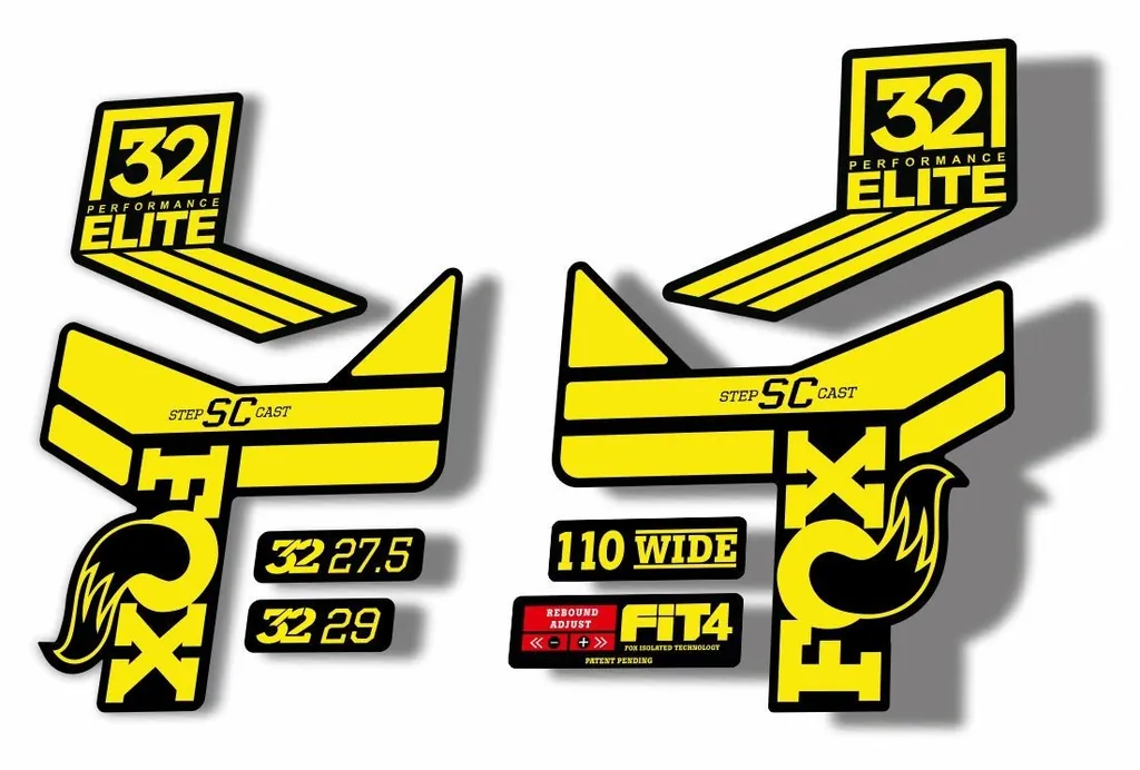 FOX 32 Step Cast SC EP Fork Suspension Factory Decal Sticker Yellow - 1