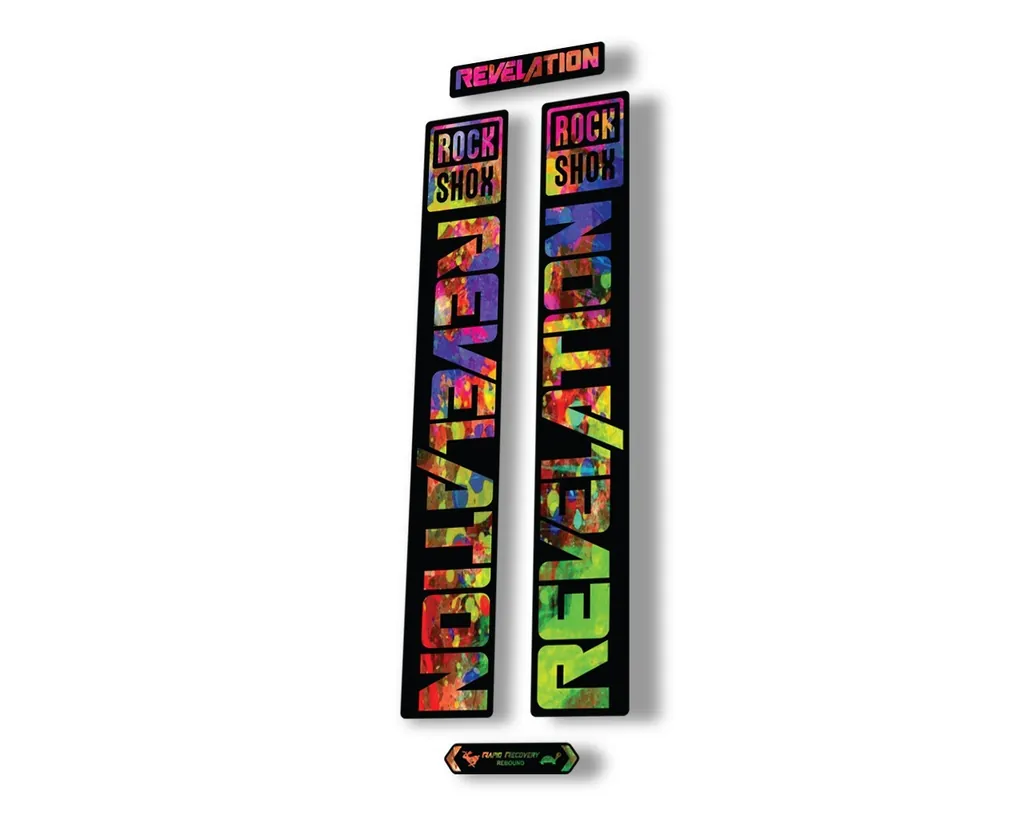 Rock Shox REVELATION 2021 Fork Decal Mountain Bike Sticker Adhesive Oil Slick - 1
