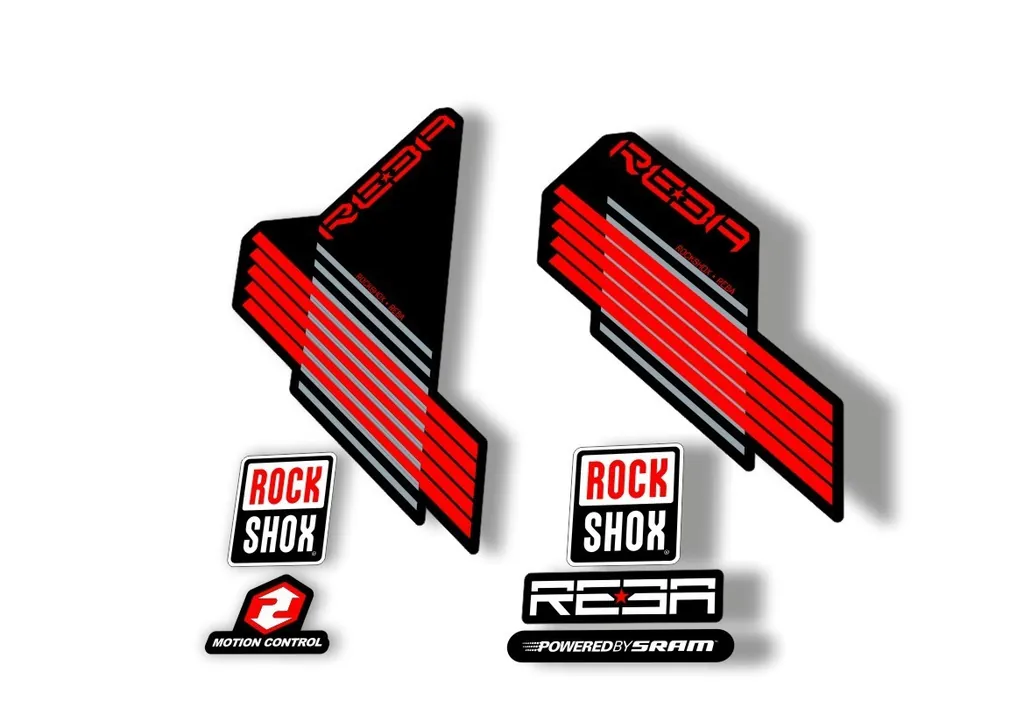 Rock Shox Reba 2009 Fork Decal Mountain Bike Cycling Sticker Adhesive Black Red - 1