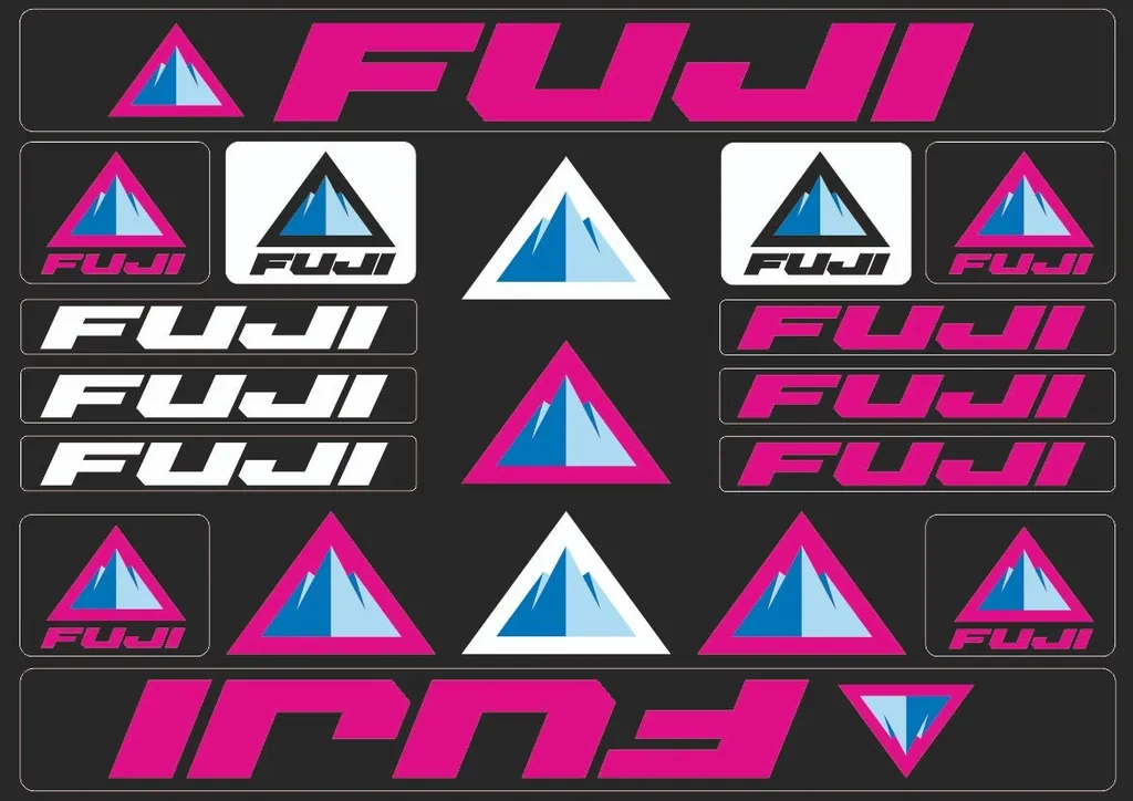 Bicycle Vinyl Frame Stickers – Compatible with FUJI Bikes – Pink - 1