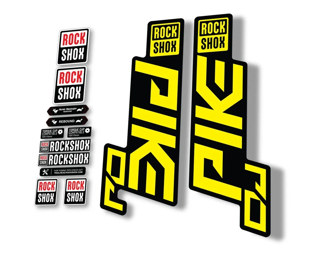 Rock Shox PIKE DJ 2021 Mountain Bike Cycling Decal Sticker Adhesive Yellow - 1