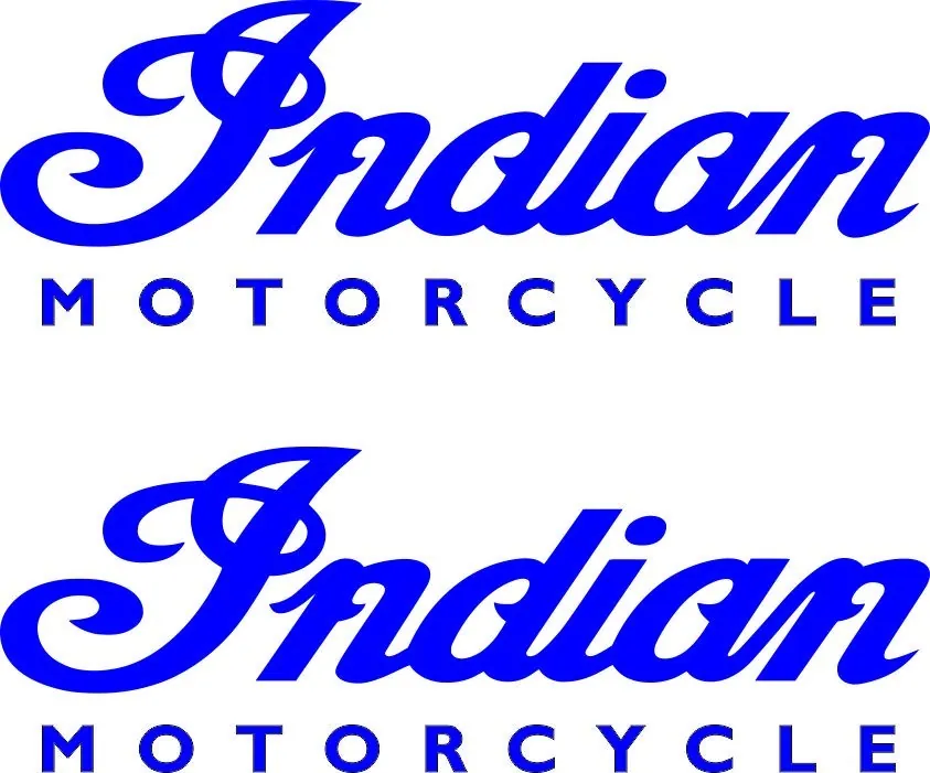 INDIAN MOTORCYLES Vinyl Sticker Decal Adhesive Set 8.4" x 2.9" Dark Blue 2 Pcs - 1