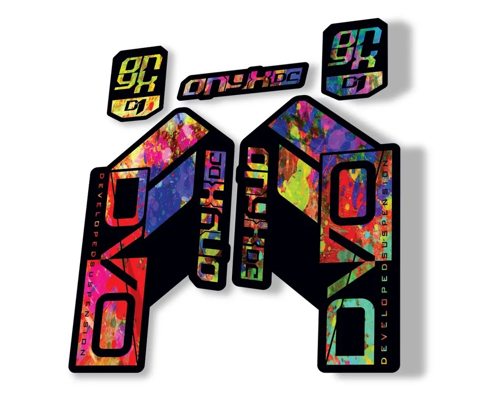 DVO Onyx DC D1 2019 Fork Suspension Sticker Factory Decal Adhesive Oil Slick - 1