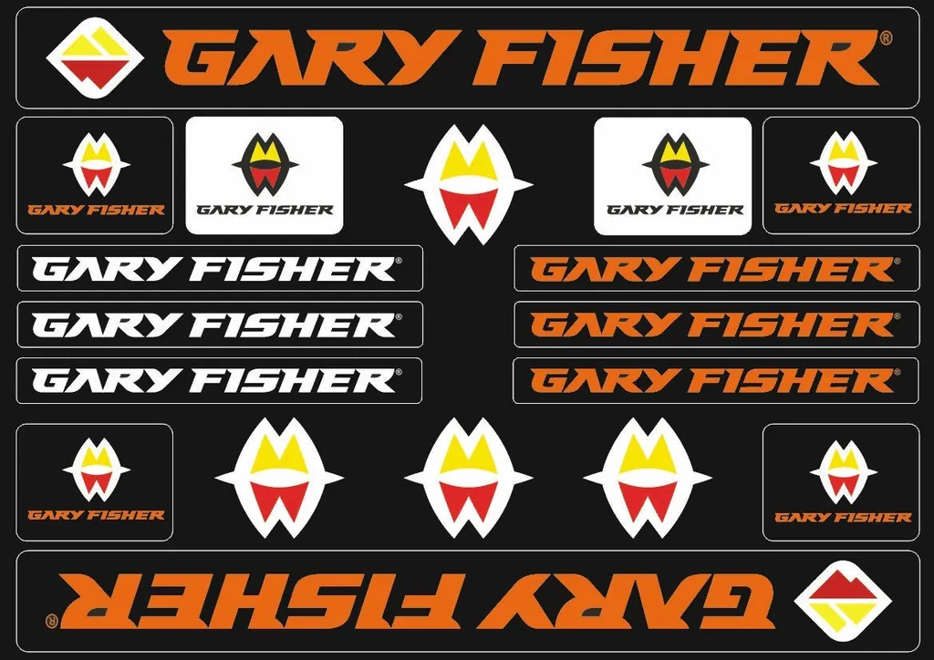 Bicycle Vinyl Frame Stickers – Compatible with GARY FISHER Bikes – Orange - 1