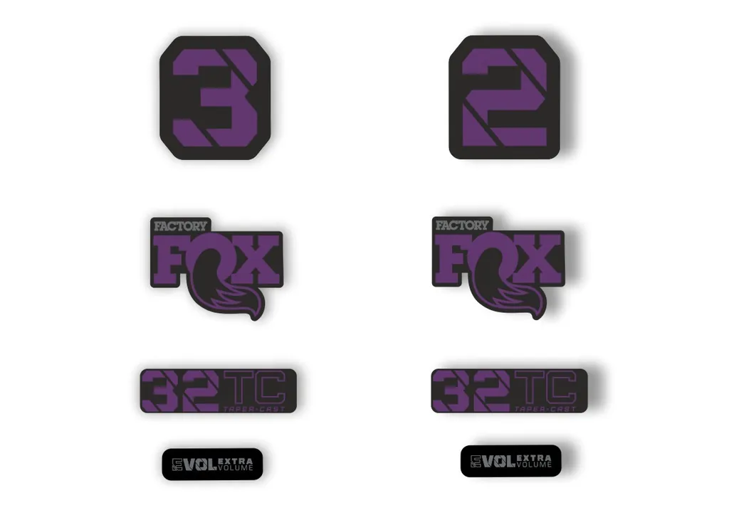 FOX 32 Taper Cast 2022 Factory Fork Decals Suspension Sticker Purple - 1