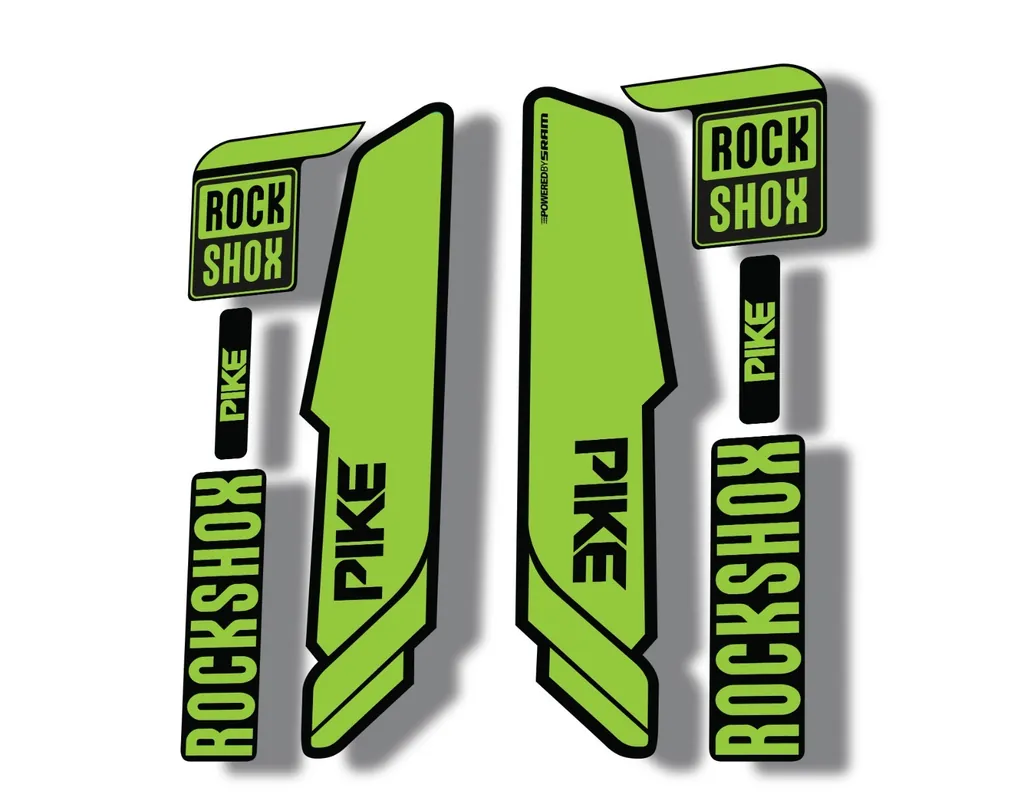 Rock Shox PIKE 2014 Mountain Bike Cycling Decal Kit Sticker Adhesive Green - 1