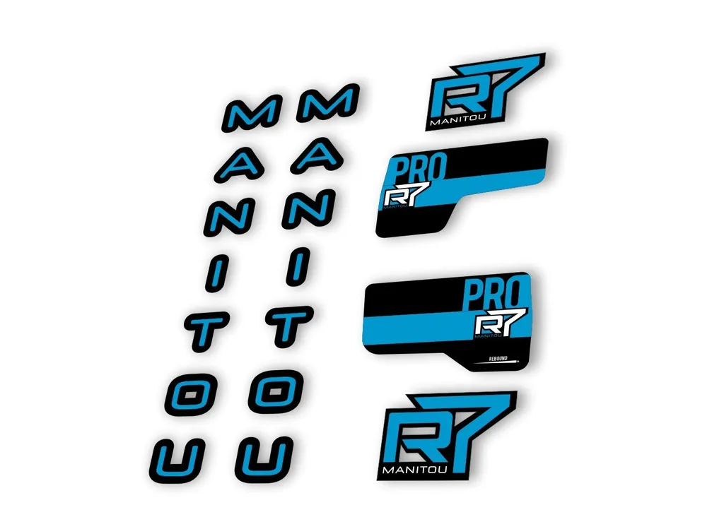 Manitou R7 Pro 2020 Fork Suspension Decal Kit Sticker Set Blue - 1