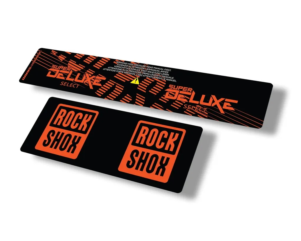 Rock Shox 2021 Super Deluxe Select Rear Shock Decal Sticker Adhesive Set Orange - 1
