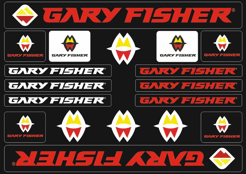 Bicycle Vinyl Frame Stickers – Compatible with GARY FISHER Bikes – Red - 1