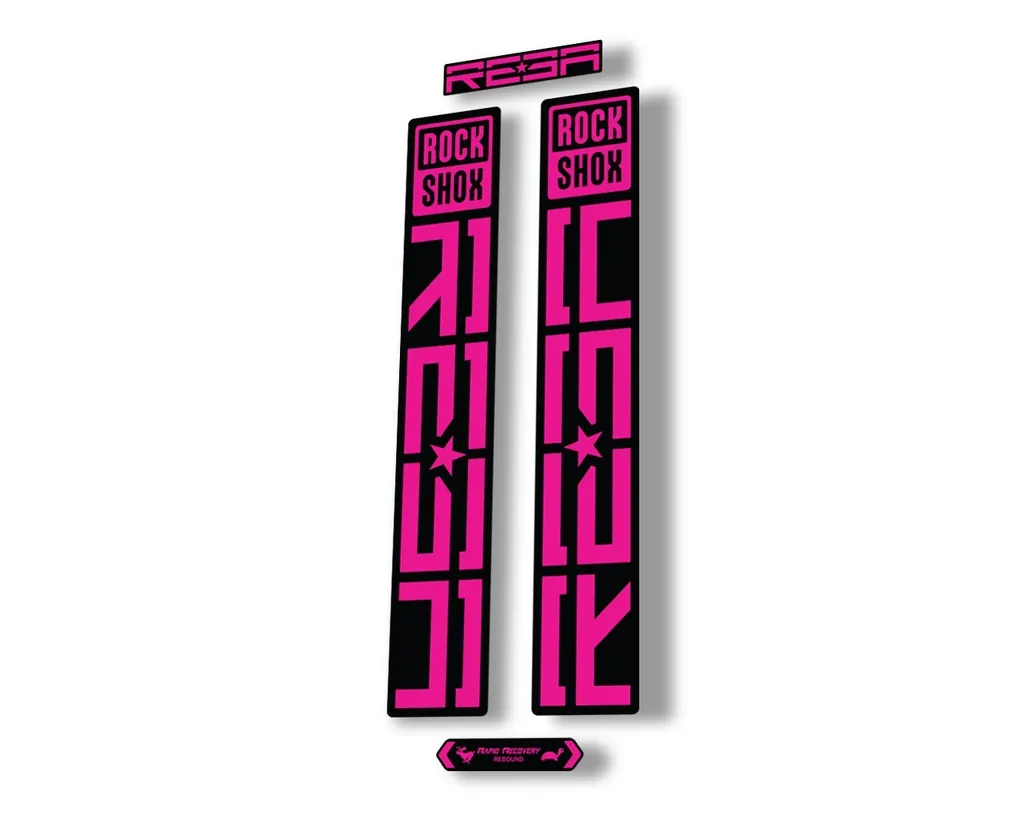 Rock Shox REBA 2021 Fork Decal Mountain Bike Sticker Adhesive Set Pink - 1