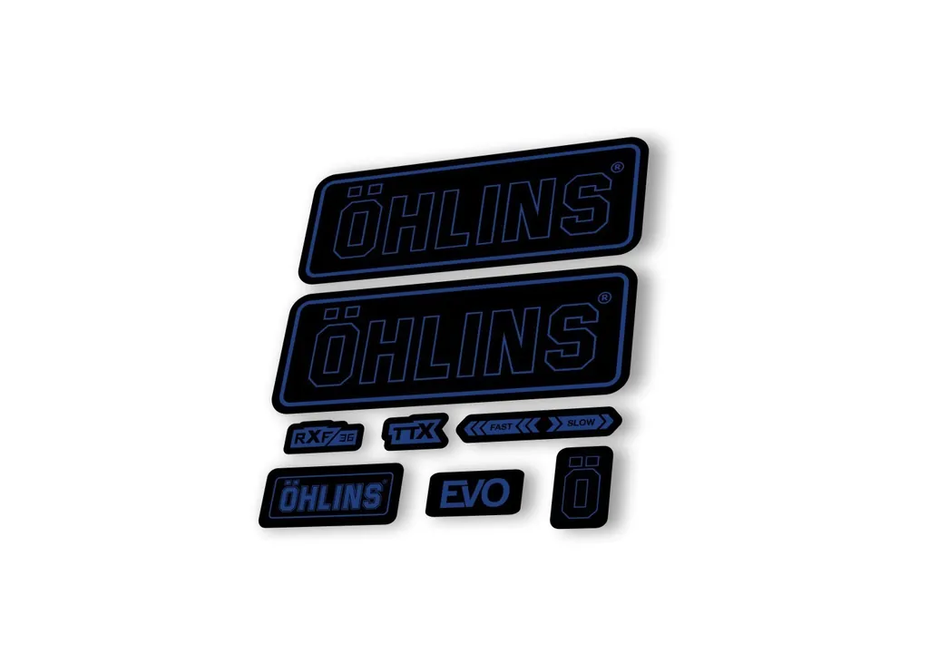 Ohlins RXF36 EVO 2018 Rear Shock Decal Mountain Bike Cycling Sticker Dark Blue - 1