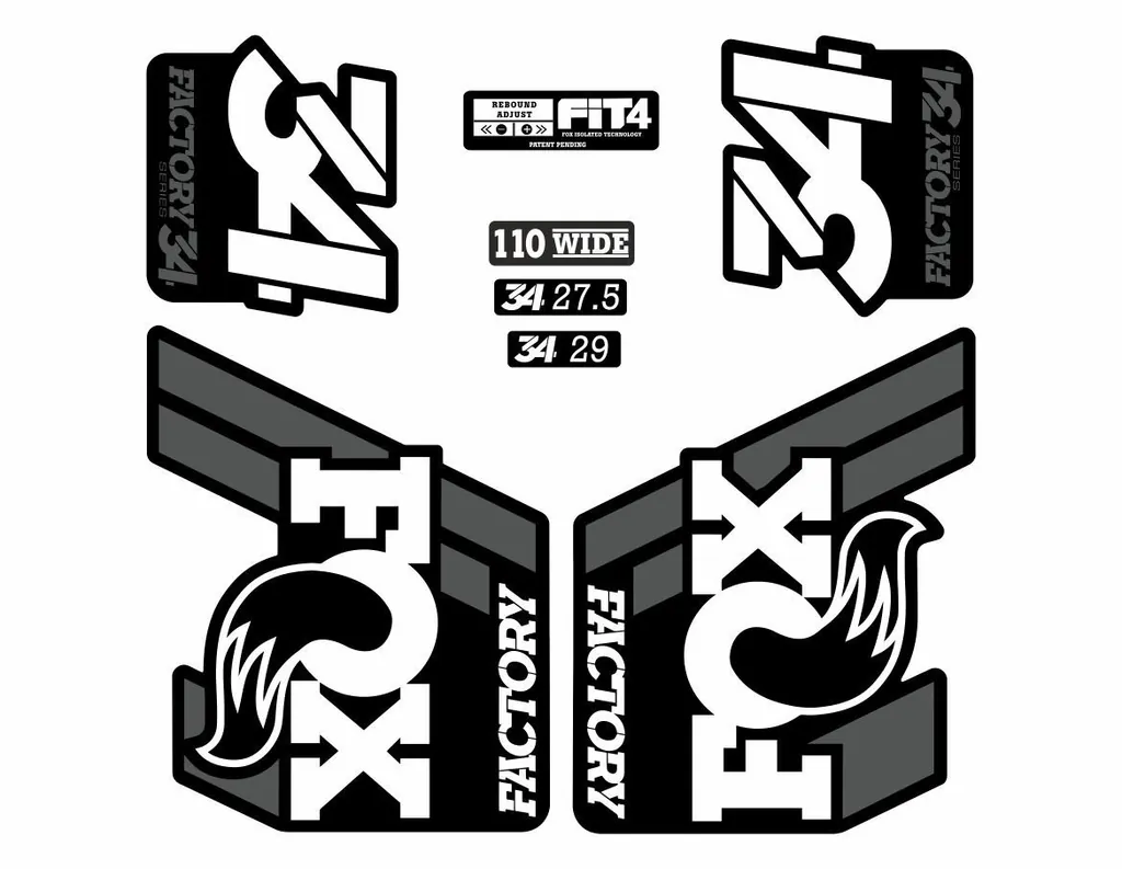 FOX 34 Float 2018-19 Forks Suspension Factory Decal Sticker Adhesive White Gray - 1