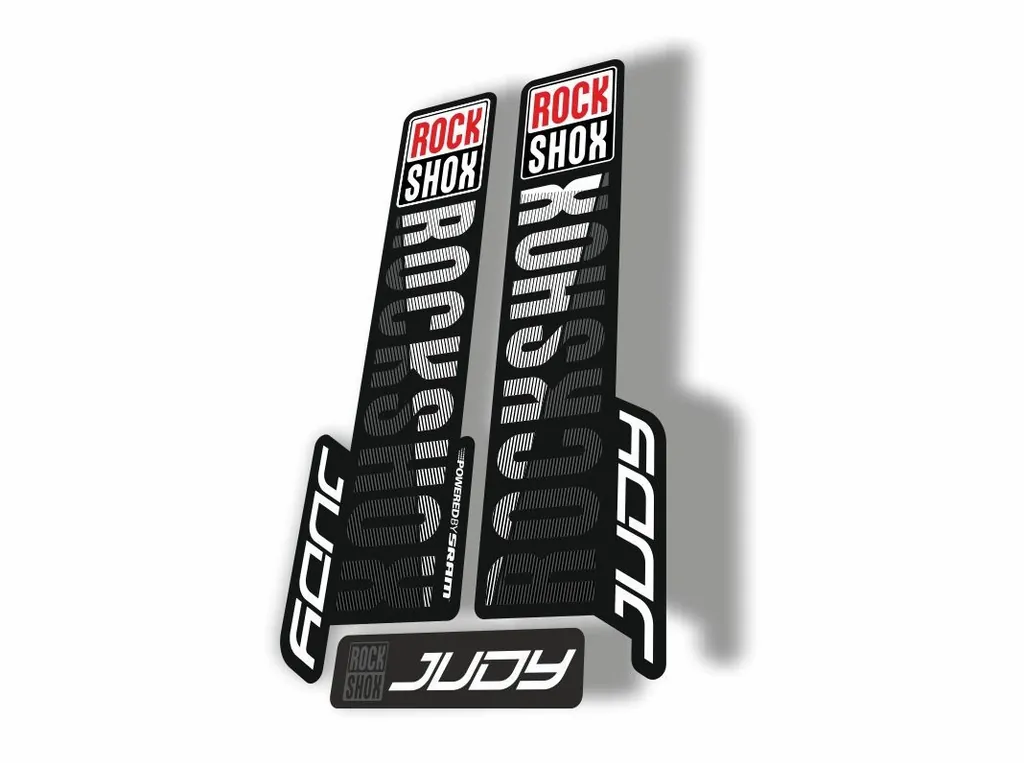 Rock Shox JUDY 2018 Fork Decal Mountain Bike Cycling Sticker Adhesive White Gray - 1