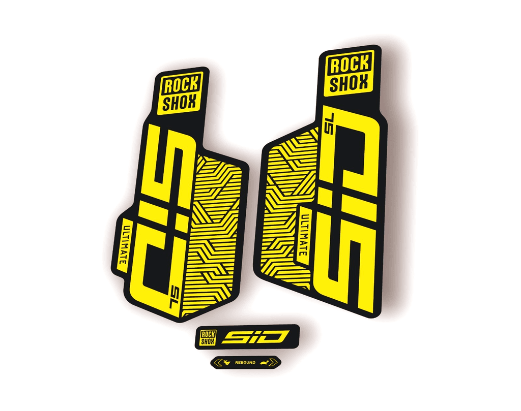 Rock Shox SID SL ULTIMATE 2025 Flight Attendant Bike Cyclin Decal Sticker Yellow - 1