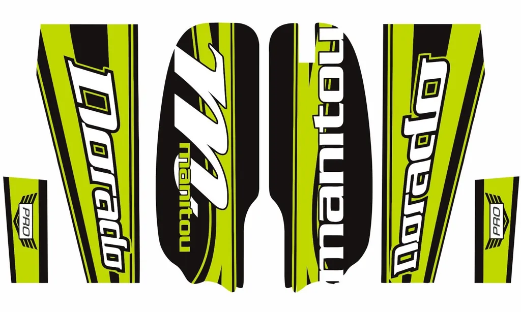 Manitou Dorado Pro Fork Suspension Graphic Decal Kit Sticker Set Lime Green - 1