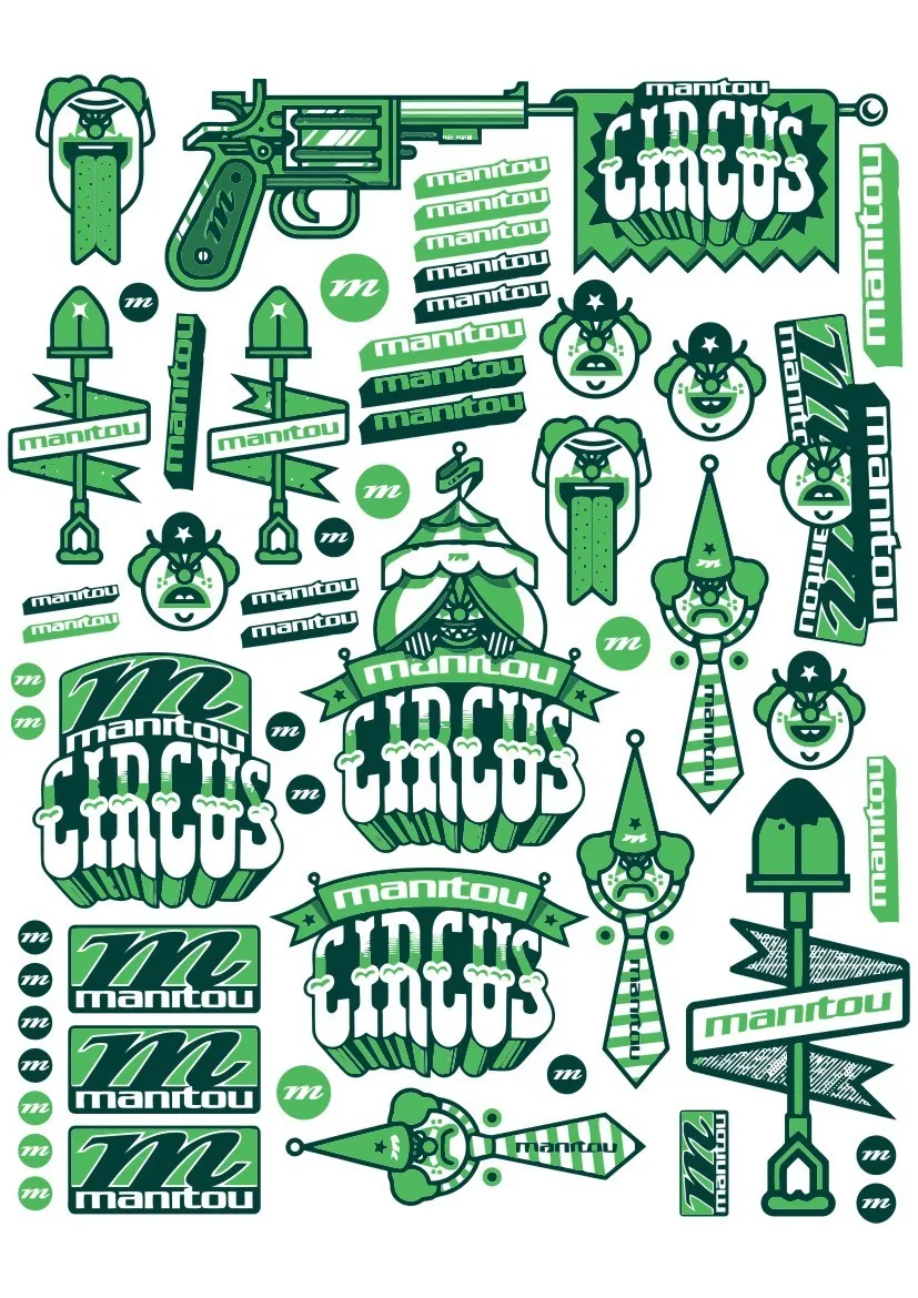 Manitou Circus Decal Set Sticker Adhesive Kit Green - 1