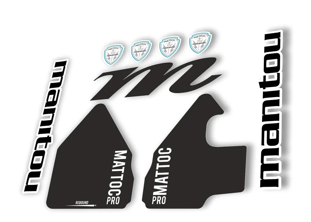 Manitou Mattoc Pro 2017 Fork Suspension Decal Kit Sticker Set Black - 1