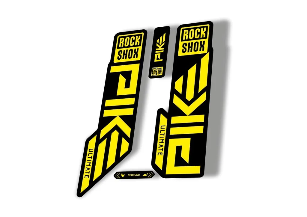 Rock Shox PIKE ULTIMATE 2023 Mountain Bike Cycling Decal Sticker Adhesive Yellow - 1