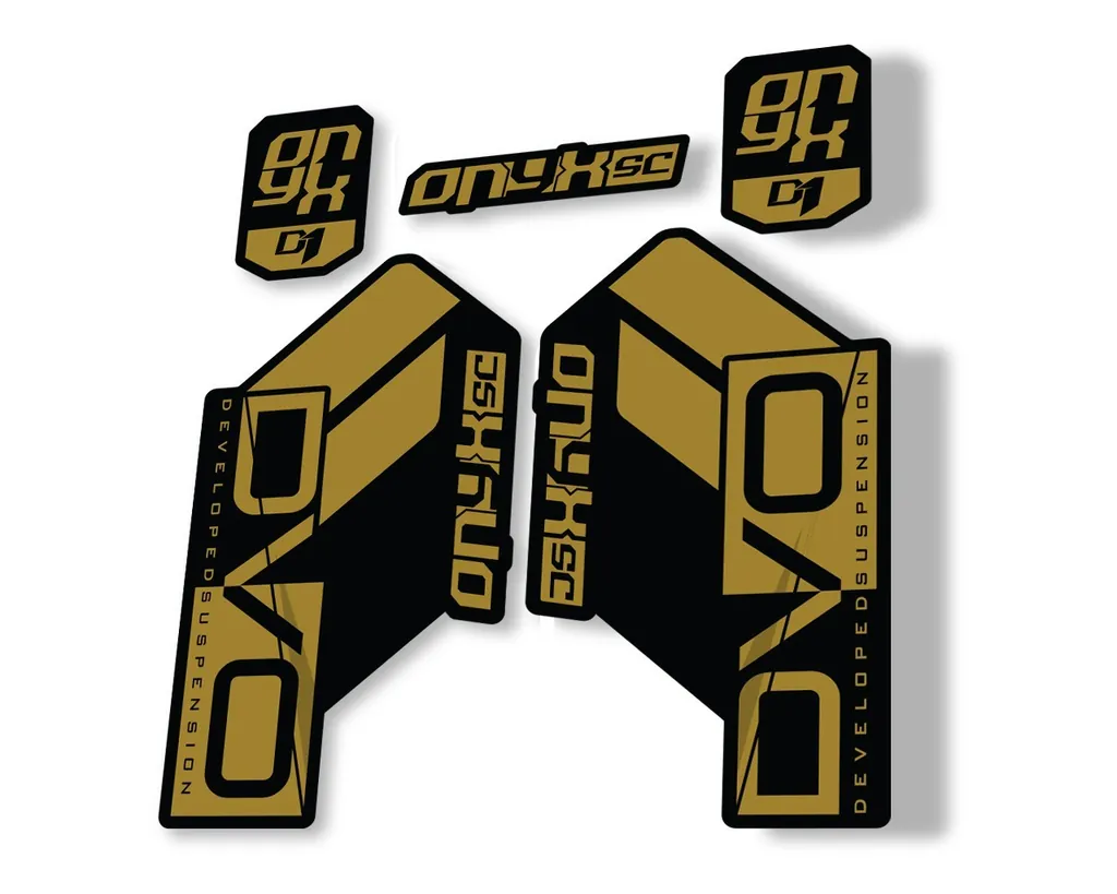DVO Onyx SC D1 2019 Fork Suspension Sticker Factory Decal Adhesive Gold - 1