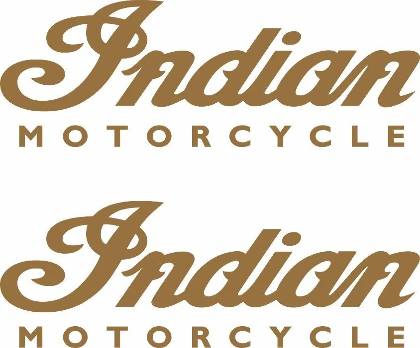 INDIAN MOTORCYLES Vinyl Sticker Decal Adhesive Set 8.4" x 2.9" Gold 2 Pcs - 1