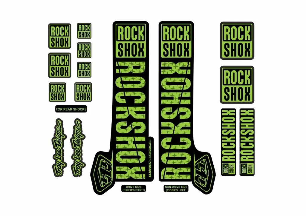 Rock Shox Troy Lee Fork Decal Mountain Bike Cycling Sticker Adhesive Green - 1